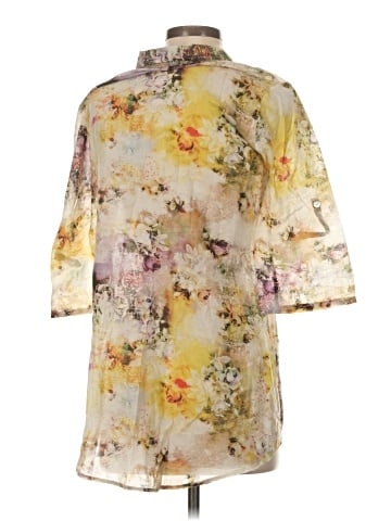 Sugar 3/4 Sleeve Button-Down Shirt (view 2)