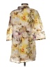 Sugar 100% Cotton Floral Yellow 3/4 Sleeve Button-Down Shirt Size 2 - photo 2