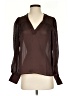 Express 100% Polyester Brown Long Sleeve Blouse Size XS - photo 1