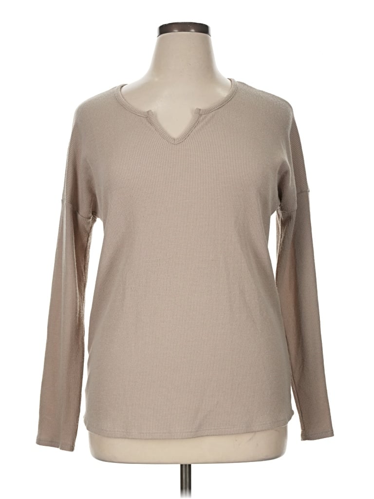 Pre-owned Pink Lily Long Sleeve T-shirt In Tan