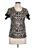 Just Cavalli Black Tan Short Sleeve Blouse Size EU (IT) 46 / US 10 - photo 1