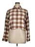 RVCA 100% Cotton Checkered-gingham Brown Long Sleeve Blouse Size XL - photo 1
