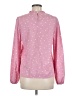Shein 100% Polyester Polka Dots Pink Long Sleeve Blouse Size 6 - photo 2