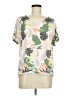 Charlie Tropical Ivory Short Sleeve Blouse Size M - photo 1