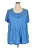 Lane Bryant Blue Short Sleeve Blouse Size 26 - 28 Plus - photo 1