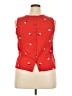 POPSUGAR 100% Rayon Red Sleeveless Blouse Size XXL - photo 2