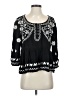 Meadow Rue 100% Viscose Solid Black 3/4 Sleeve Blouse Size S - photo 1