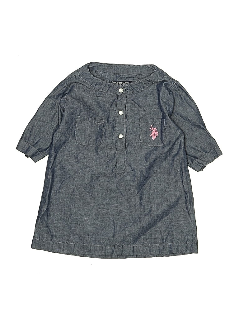 Pre-owned U.s. Polo Assn Kids' 3/4 Sleeve Top Blue Tops