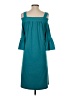 Susan Graver Solid Teal Casual Dress Size XS - photo 2