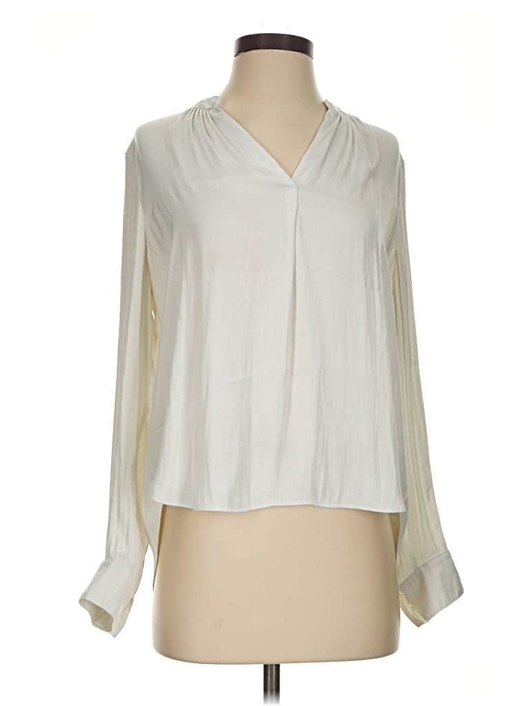 Pre-owned M Magaschoni Long Sleeve Blouse In Ivory