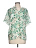 Allegra K 100% Polyester Tropical Green Short Sleeve Blouse Size L - photo 1