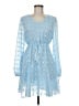 Unbranded 100% Polyester Polka Dots Blue Casual Dress Size M - photo 1