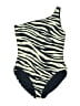 MICHAEL Michael Kors Animal Print Black Ivory Reversible One Piece Swimsuit Size M (estimated) - photo 1