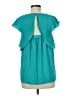 Meadow Rue 100% Polyester Teal Short Sleeve Blouse Size 6 - photo 2