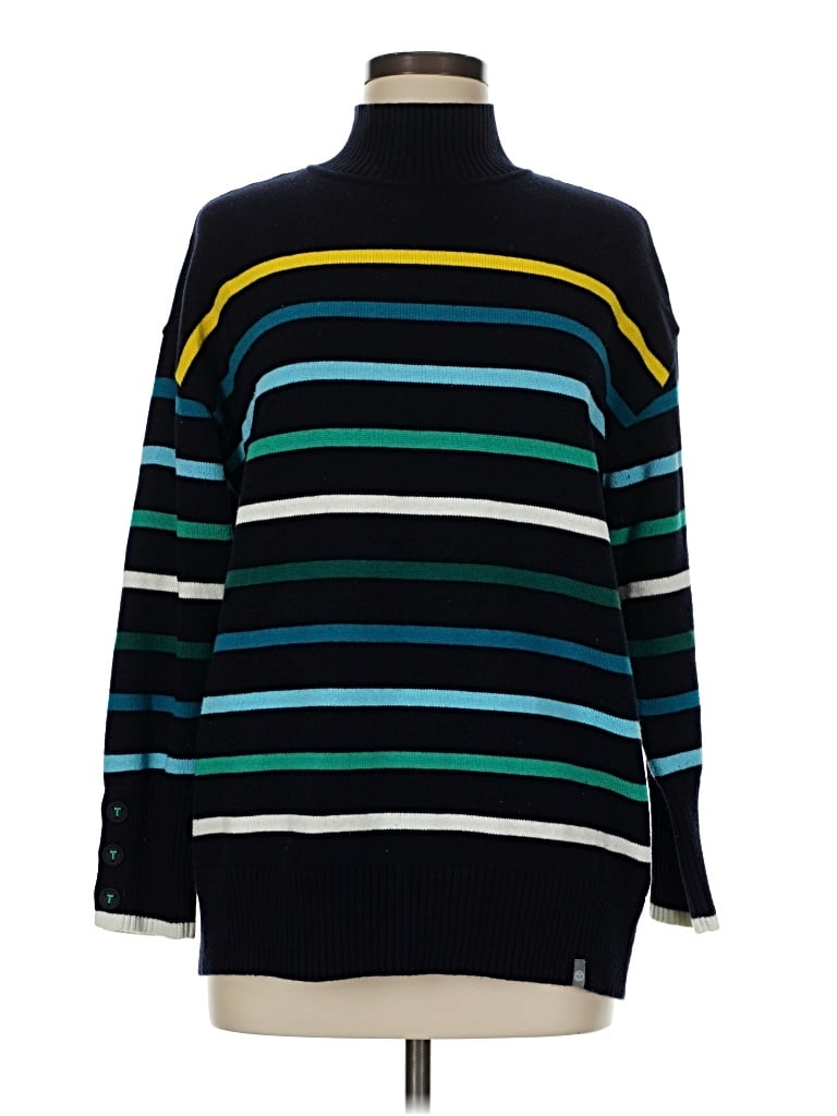 Pre-owned T By Talbots Turtleneck Sweater In Blue