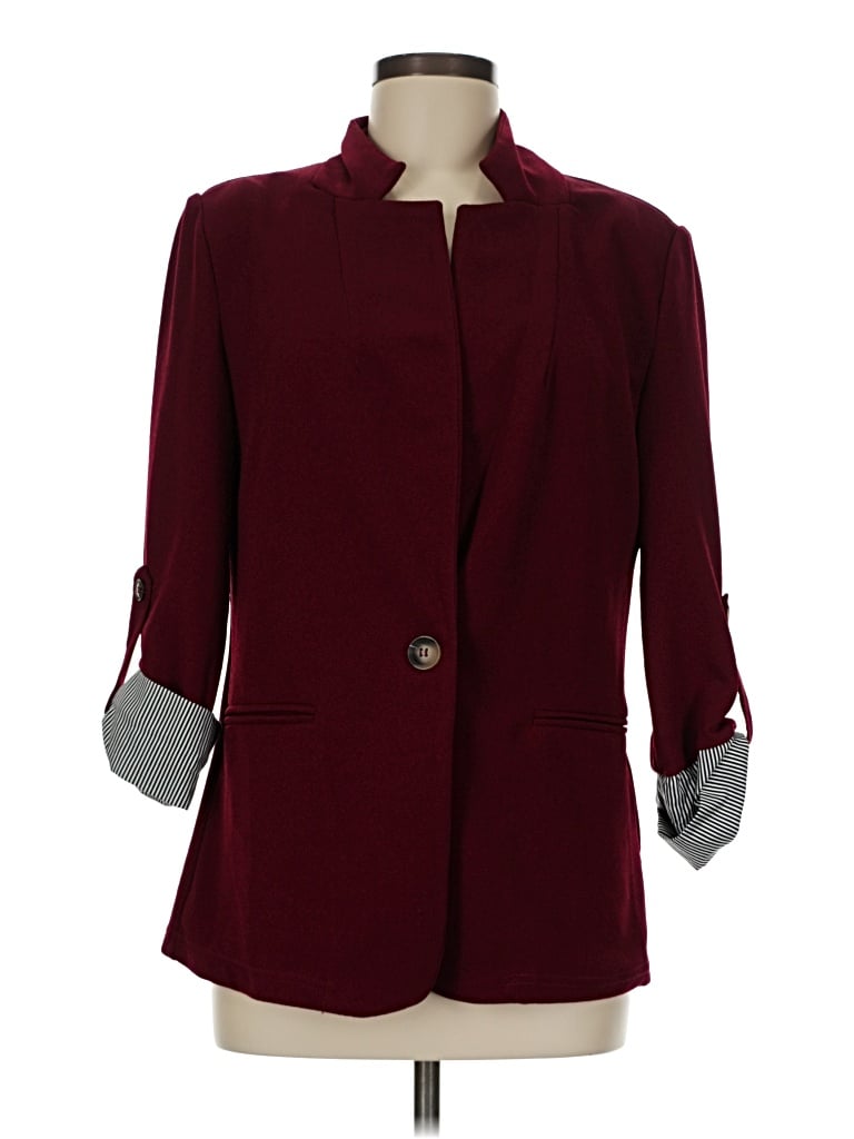 Pre-owned Shein Coat In Burgundy