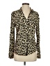 Alexander Jordan 100% Rayon Animal Print Brown Long Sleeve Blouse Size S - photo 1
