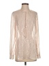 W by Worth Metallic Ivory Long Sleeve Silk Top Size P (petite) - photo 1