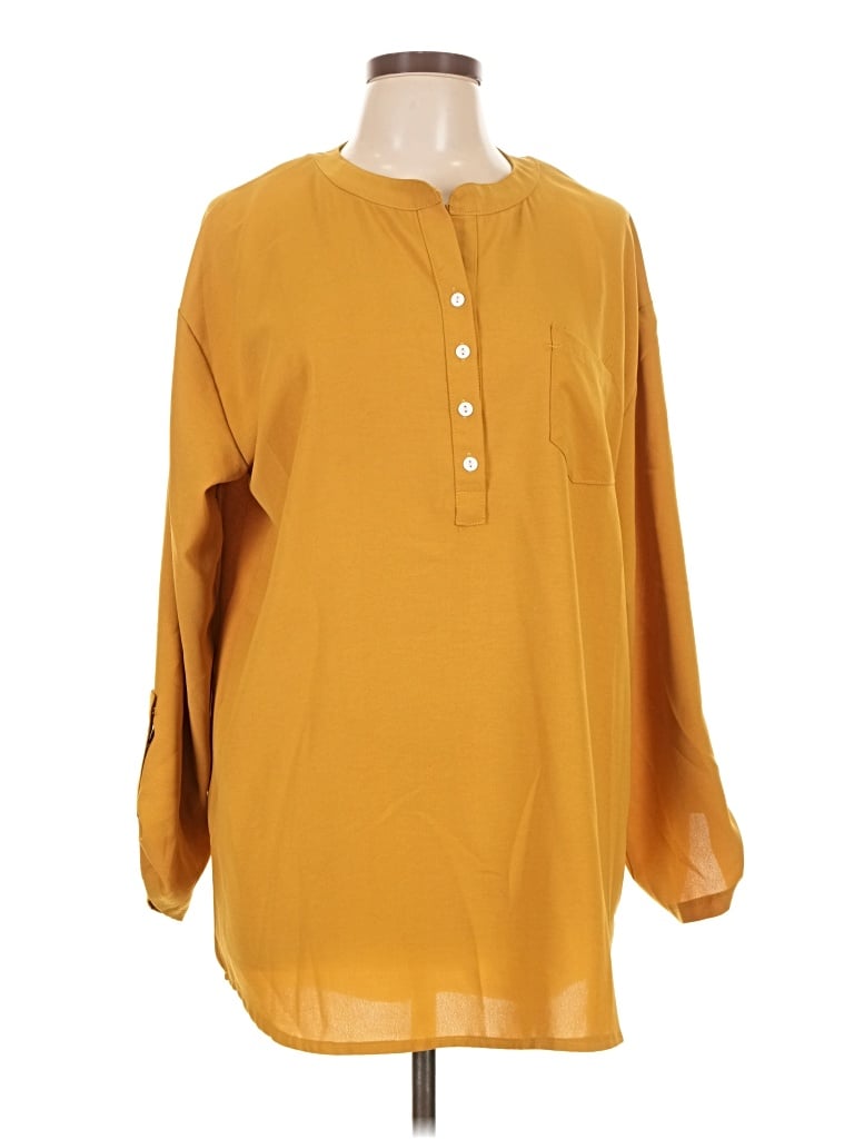 Pre-owned Misslook 3/4 Sleeve Blouse In Yellow