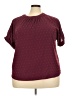 Unbranded 100% Polyester Burgundy Short Sleeve Blouse Size 3X - photo 1