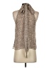 Intermix 100% Silk Tan Sleeveless Silk Top Size P (petite) - photo 2