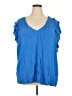 Torrid 100% Rayon Blue Short Sleeve Blouse Size 4X Plus (4) - photo 1