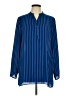 Charming Charlie Stripes Blue Long Sleeve Blouse Size L - photo 1
