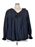 BLOOMCHIC Blue Long Sleeve Blouse Size 22 - photo 1