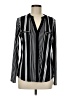 INC International Concepts Stripes Black Long Sleeve Blouse Size M - photo 1