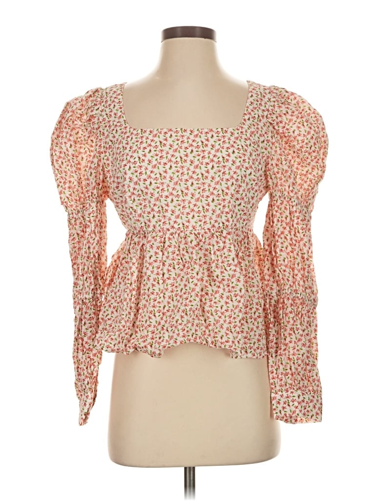 Pre-owned Hyacinth House 3/4 Sleeve Blouse In Orange