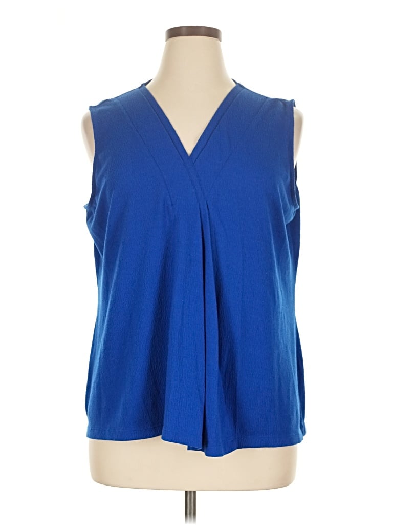 Pre-owned Dana Buchman Sleeveless Blouse In Blue