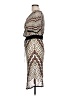 Bebe 100% Rayon Chevron-herringbone Brown Cocktail Dress Size L - photo 5