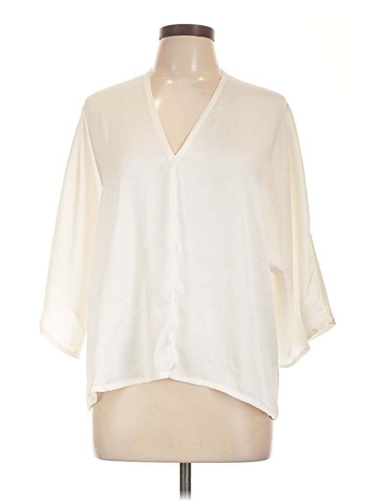 Pre-owned R | Label 3/4 Sleeve Blouse In Ivory