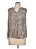 Wit & Wisdom 100% Polyester Animal Print Tan Sleeveless Blouse Size L - photo 1