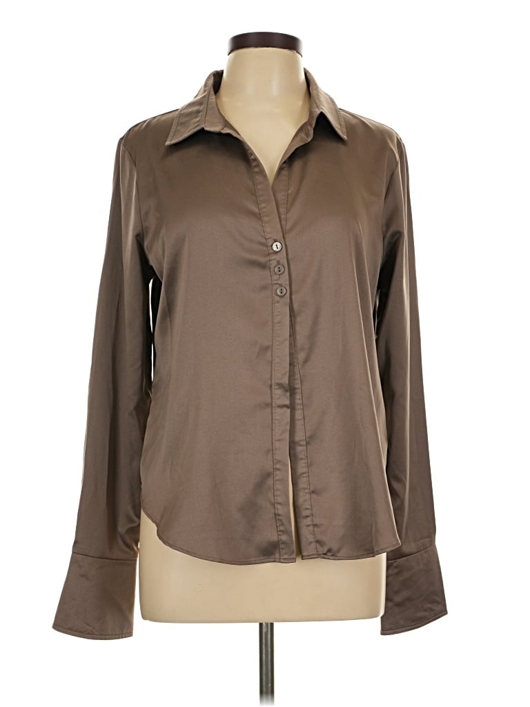 Pre-owned Wild Fable Long Sleeve Blouse In Brown