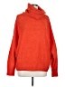 Ecru Solid Red Orange Turtleneck Sweater Size M - photo 1