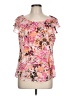 Madison 100% Polyester Pink Short Sleeve Blouse Size L - photo 1