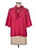 Shein 100% Polyester Pink Short Sleeve Blouse Size 4 - photo 1