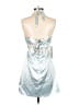 Unbranded 100% Polyester Metallic Silver Blue Cocktail Dress Size 2 - photo 2