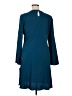 DKNY 100% Polyester Solid Teal Casual Dress Size 16 - photo 2