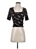 Self Esteem Floral Black Short Sleeve T-Shirt Size XS - photo 1