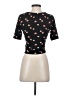 Self Esteem Floral Black Short Sleeve T-Shirt Size XS - photo 2