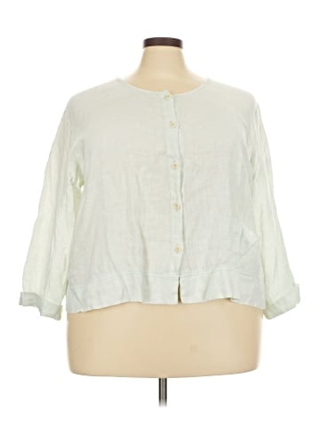 Flax 3/4 Sleeve Button-Down Shirt (view 1)