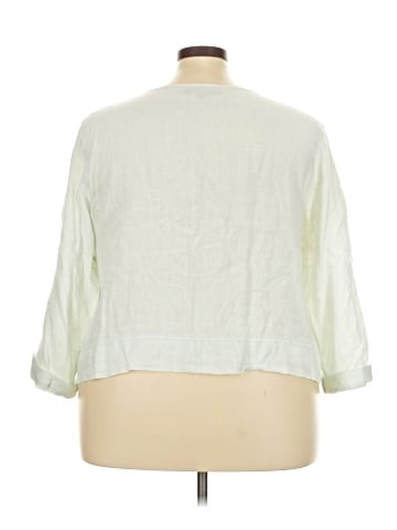 Flax 3/4 Sleeve Button-Down Shirt (view 2)