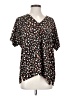 MTS Hearts Black Short Sleeve Blouse Size S - photo 1
