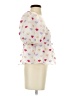 Buddy Love 100% Polyester Hearts White Short Sleeve Blouse Size XS - photo 4
