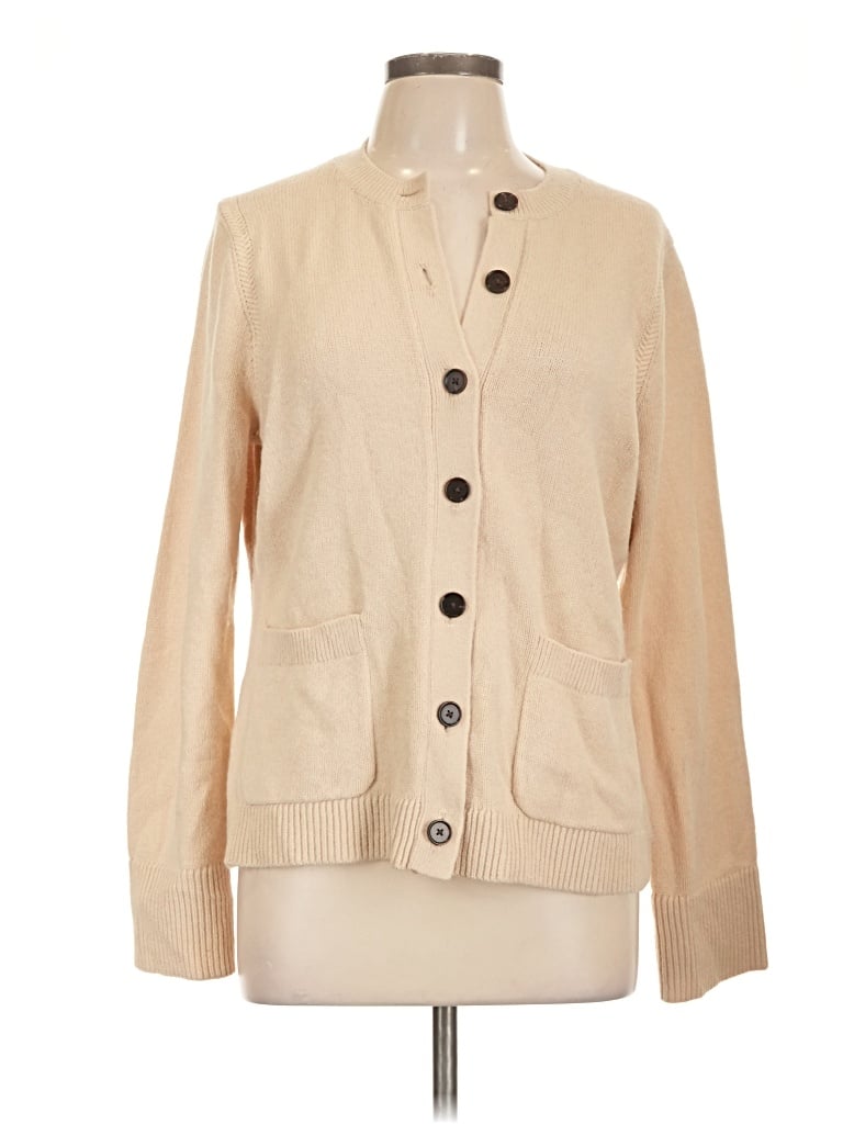 Pre-owned Ann Taylor Cardigan Sweater In Tan