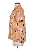 DR2 100% Polyester Floral Tan Short Sleeve Blouse Size S - photo 5