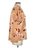 DR2 100% Polyester Floral Tan Short Sleeve Blouse Size S - photo 4