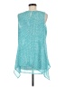 Fever 100% Polyester Graphic Teal Sleeveless Blouse Size M - photo 2